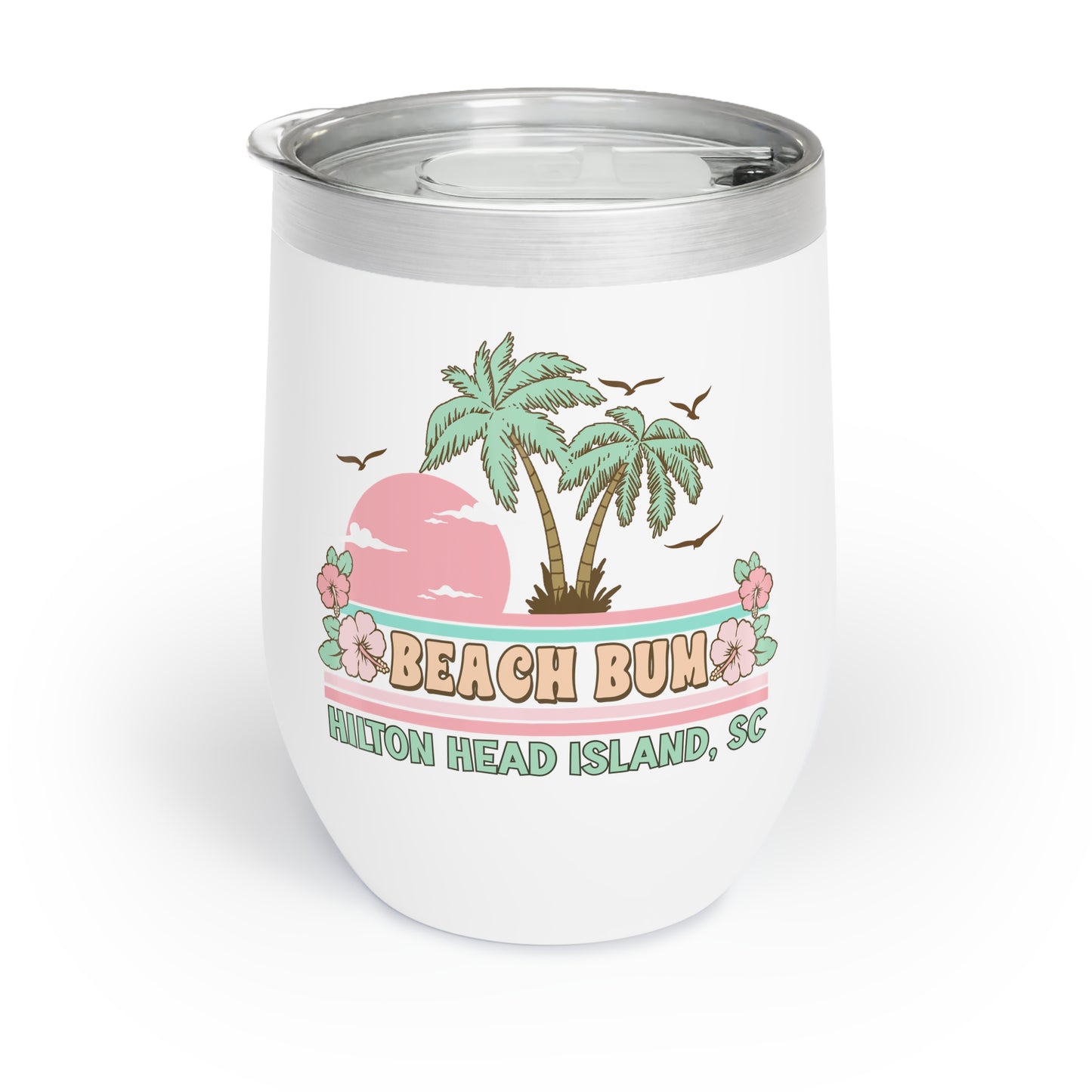 Beach Bum 🍹 Hilton Head 12oz Wine Tumbler