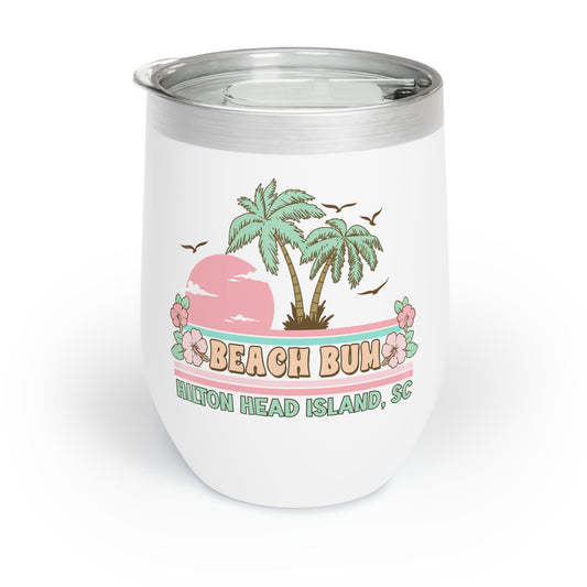 Beach Bum 🍹 Hilton Head 12oz Wine Tumbler