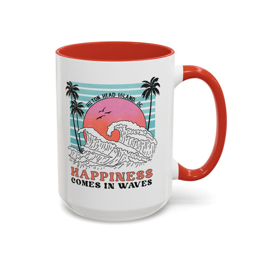 Happiness Comes in Waves 🌊 Hilton Head Mug