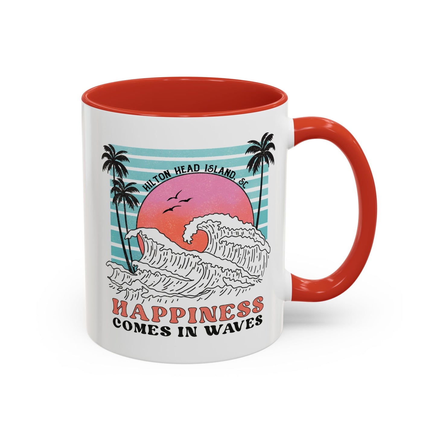 Happiness Comes in Waves 🌊 Hilton Head Mug